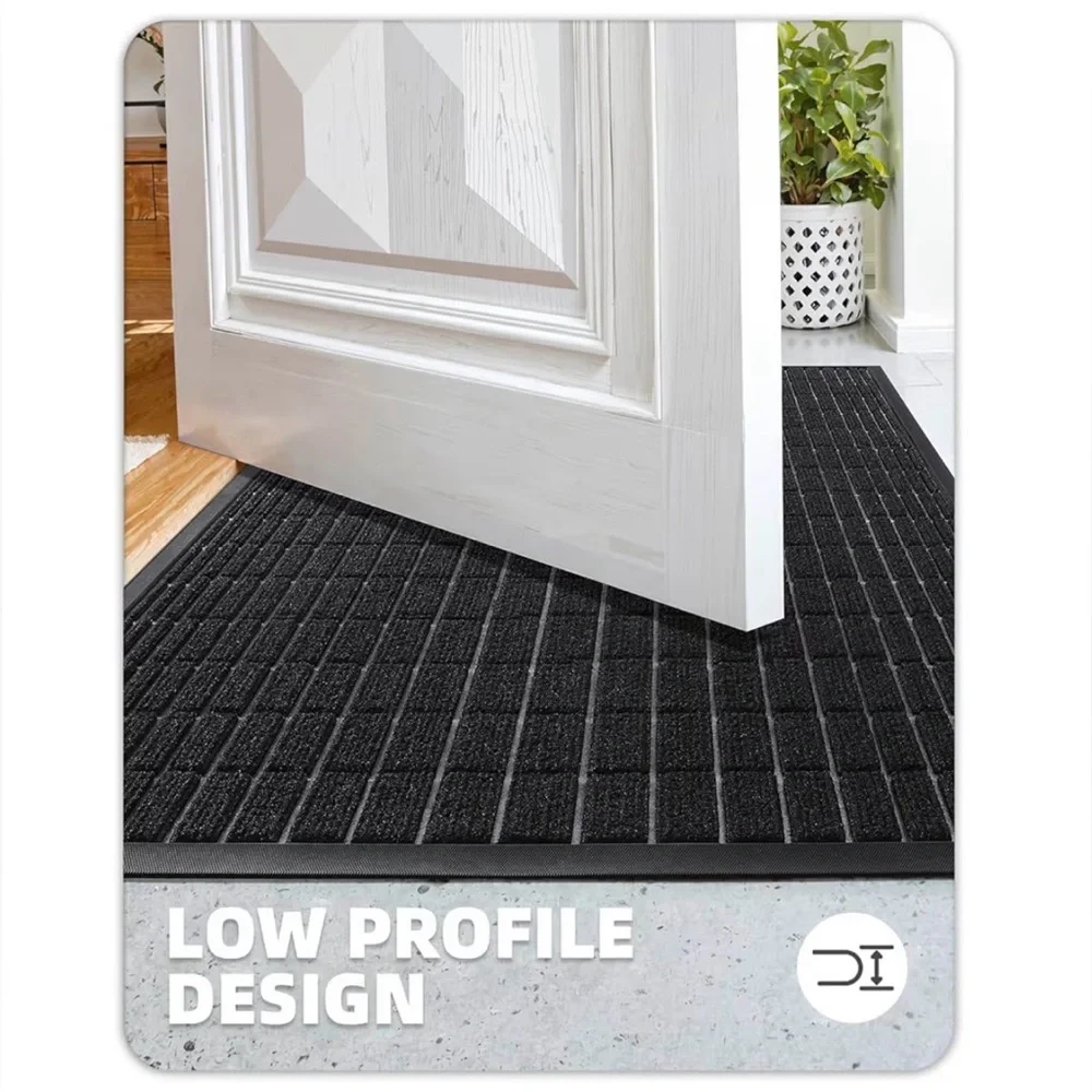 Black Outdoor Entrance Mat - Durable Home Accent